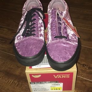 Purple velvet vans
